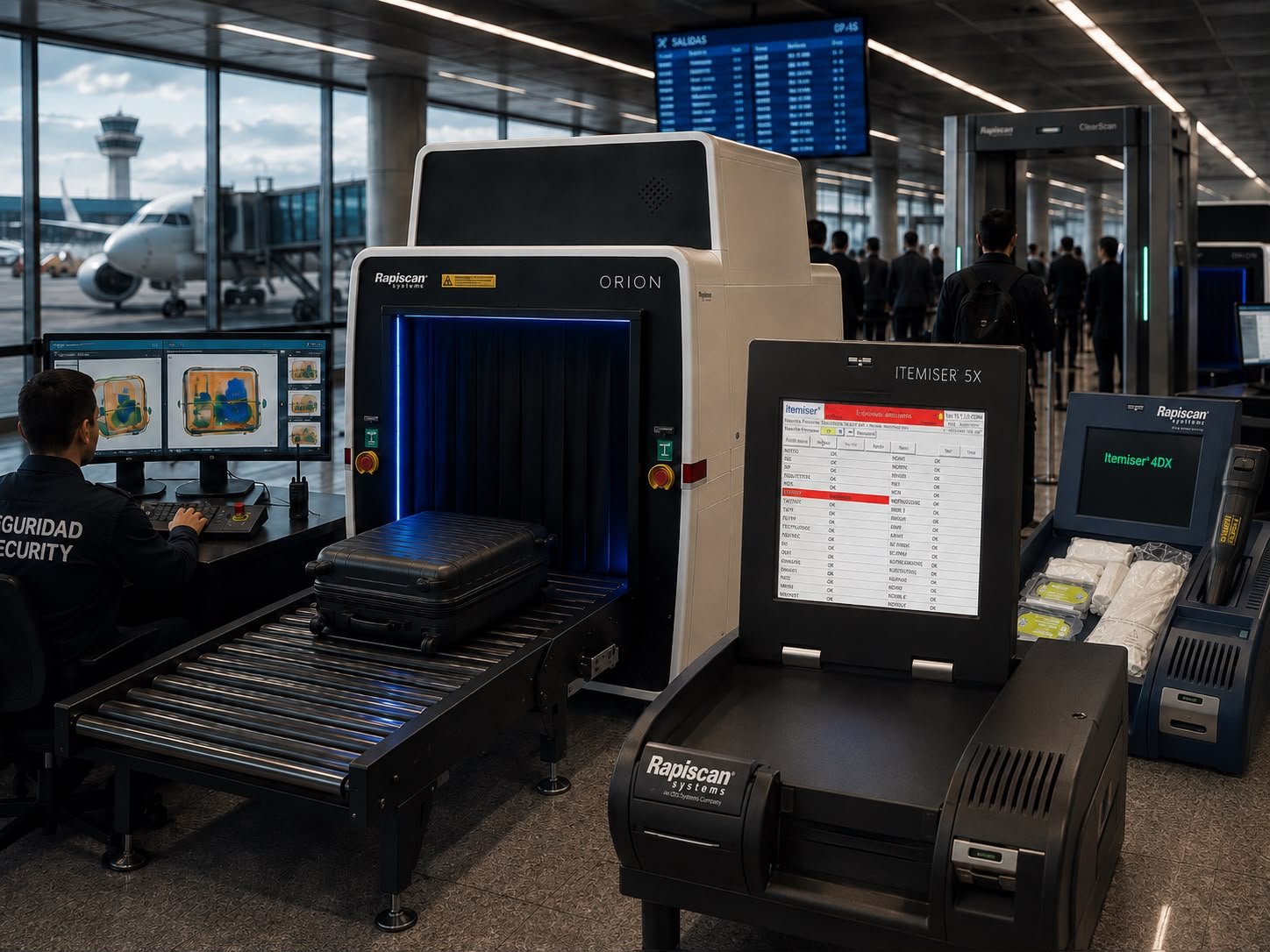 Equipos Rapiscan de inspección instalados en un aeropuerto